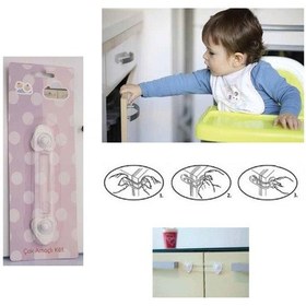 Resim Nobel Bebek Çocuk İçin Çok Amaçlı Dolap Çekmece Güvenlik Kilidi Çok Renkli 