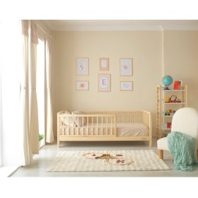 Resim Hobby Wood Nova - Natural Yuvarlak Çıtalı Karyola 