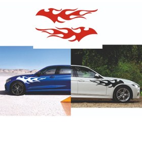 Resim Kurt Reklam Dünyası Alev Desenli Sticker 2 Adet 90x35 Ölçülerinde 