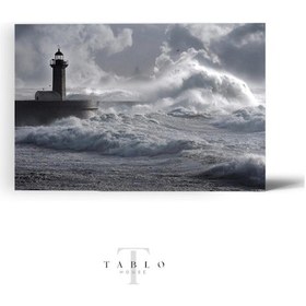 Resim Fırtınalı Deniz Ahşap Tablo 4mm 