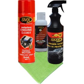 Resim Smx Seramik Cila / Hızlı Cila / Pratik Cila / 3'ü 1 Arada /cila /boya Koruma / Hare Giderici / Cila Bezi 40X40 / Susuz Motor Temizleme Spreyi / /bulut Kimya 