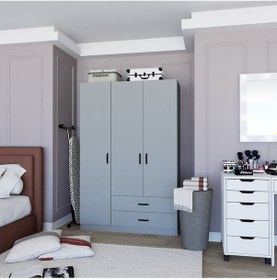 Resim Yaman Luna 3 Kapılı 2 Çekmeceli Elbise Dolabı-gardrop Luna 