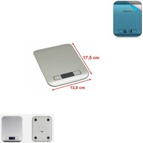 Resim Mutfak Tartısı Lcd Ekran Orta Boy Dijital Terazi Tartı 3 Kademeli: 1000-3000-5000gr/1gr Max: 5 Kg Gümüş 