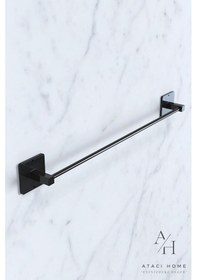 Resim Atacı Yapışkanlı Siyah Uzun Havlu Askısı Kare Havluluk Havlu Askısı Wc Tuvalet Kağıtlık 3 Lü Banyo Set Siyah 
