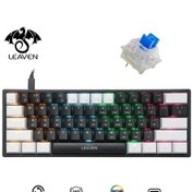 Resim Leaven K620 Blue Switch Kablolu USB Type-c RGB Mekanik Oyuncu Klavye 