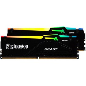 Resim Kingston Beast RGB 64GB (2x32GB) DDR5 6000MHZ CL36 Siyah Ram-KF560C36BBEAK2-64TR 