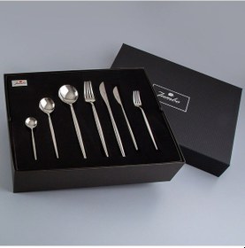 Resim Jumbo 9000 Mat 84 Parça 12 Kişilik Çatal Kaşık Bıçak Takımı Çelik 