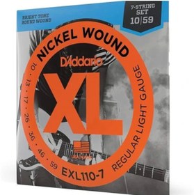 Resim AyrStore Exl110 7 Elektro Gitar Tel Seti, 7 Telli, Xl, 10 59, Nickel 