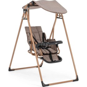 Resim Gondol Yatabilen Tenteli Mama Tepsili Bebek Salıncak Gold 