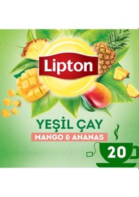 Resim Lipton Mango Ve Ananaslı Tropikal Bardak Poşet Yeşil Çay 20'li Paket X 4 Adet 
