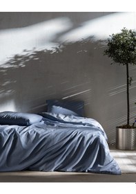 Resim Madame Coco Odette Tek Kişilik %100 Pamuk Ranforce Baskılı Nevresim Takımı - Koyu Mavi Mavi 