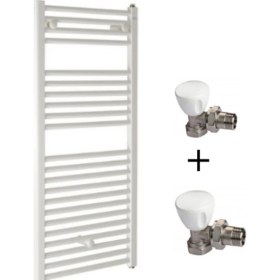 Resim Eca 50/110 Düz Beyaz Havlupan ve 2 Adet Beyaz Havlupan Vanası 