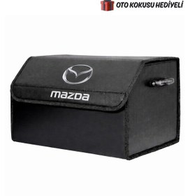 Resim Mazda Marka Logolu Oto Bagaj Organizer Çanta Oto Bagaj Çantası 2 Bölmeli Suni Deri Boyutlar : 48 Cm X 31 Cm X 29 Cm 