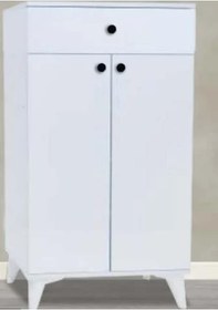 Resim 1 Çekmeceli 2 Kapılı Çok Amaçlı Beyaz Ayakkabılık Dolap Beyaz 