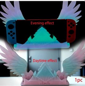 Resim Cloud011 Gece Parlayan Gökkuşağı Nintendo Switch Ayarlanabilir Kanatlı Stand Ve Taşınabilir Organizer 