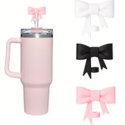 Resim 3 adet/1 adet Pembe Fiyonk Silikon Pipet Kapakları, 10mm 0.4in Yeniden Kullanılabilir Pipet Uçları Kapakları, Parti Dekoru için Hediye Çiçek Pipet Ucu Kapakları 