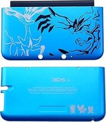 Resim Maitlan Sınırlı 3DSXL Ekstra Konut Kabuk Üst/Alt Kapak Plakaları Safir Değiştirme, Eski Büyük 3DS XL/LL 3DSLL Oyun Konsolları, Poket ABD Canavarlar Edition A/E Yüz Faceplate Mavi Set 