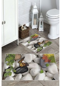 Resim Multi Kaymaz Taban Tasarım Banyo Paspas Bp-30 çok renkli 