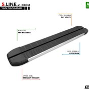 Resim S-Line Krom Yan Basamak Profil 173 Cm Etekli 