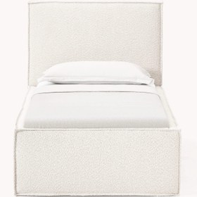 Resim Lays Tek Kişilik Karyola Kırık Beyaz Bukle - 120x200 cm 