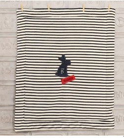 Resim 95061.09 Rabbit Elyaflı Battaniye-lacivert Çizgili 