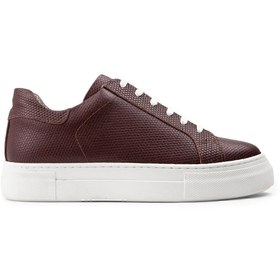 Resim Deery Hakiki Deri Bordo Sneaker Kadın Ayakkabı 