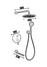 Resim Fj-4155 Mat Siyah Ankastre Duş Takımi Fj-4155 Diğer 