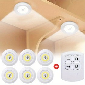 Resim 6 adet/3 adet Kablosuz LED Dolap Altı Işıkları COB Gece Lambası, Gardırop, Mutfak ve Daha Fazlası için Uzaktan Kumandalı 
