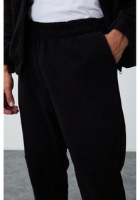 Resim Tommy Life Siyah Kalın Yumuşak Dokulu Comfort Fit Nakışlı Erkek Eşofman Takım - 85269 Siyah 