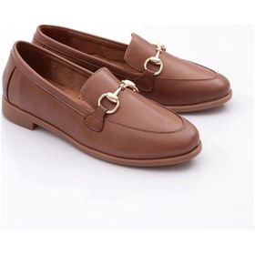 Resim Dgn 1850 Kadin Metal Aksesuarli Loafer Ayakkabi Ceviz 