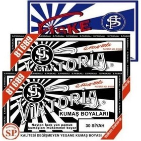 Resim Victoria 2 Adet Siyah Kumaş Boyası 1 Adet Fiske Sabitleyici 