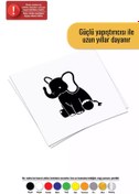 Resim Genel Markalar Sevimli Fil Sticker Oto Motor Laptop Duvar Folyo Sticker 60 X 66 Cm 