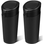 Resim Kapaklı Siyah Araba Çöp Kutusu - 2'li Paket Mini Araba Çöp Kutusu Bardaklık - Küçük Sızdırmaz Araç Çöp Kutusu - Araba Düzenleyiciler 