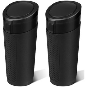 Resim Kapaklı Siyah Araba Çöp Kutusu - 2'li Paket Mini Araba Çöp Kutusu Bardaklık - Küçük Sızdırmaz Araç Çöp Kutusu - Araba Düzenleyiciler 