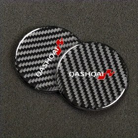 Resim 2 adet QASHQAI Araba Bardak Tutucuları - Yuvarlak Karbon Fiber Dokulu Su Geçirmez Matlar, Damlama Korumalı Tasarım, QASHQAI Modelleri İçin Mükemmel Uyum, Su Geçirmez Matlar | Karbon Fiber Dokulu | Damlama Korumalı Matlar, Araba İçin Bardak Tutucuları 