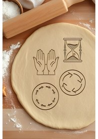 Resim Dua Seti Kurabiye Kalıbı, Hamur Şekillendirici, Bisküvi Kalıbı, Kolay Kesim Ucu Beyaz 