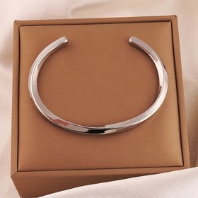 Resim 1 Adet Premium Paslanmaz Çelik Möbius Büküm Açık Bileklik - Erkekler ve Kadınlar için Cilalı Uniseks Takı, Günlük ve Resmi Kullanım İçin Dayanıklı Minimalist Tasarım, Çok Yönlü Aksesuar, Şık Yüzey Bitimi 