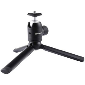 Resim Yaozixa Puluz Metal Mini Tripod + Küçük Top Kafa: Yüksekliği Ayarlanabilir, Taşınabilir, Siyah - Dslr Ve Kamkorderler İçin Siyah 