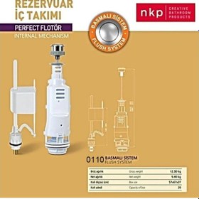Resim Nkp Rezervuar İç Takım Basmalı Sistem Perfect Flotör Beyaz 