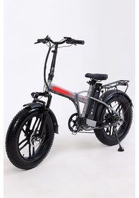 Resim Bike - S Model Elektrikli Katlanılabilir Bisiklet Düz Kadro Gri 