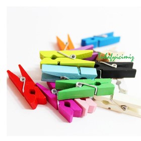 Resim Dekoratif Renkli Mini Ahşap Mandal 2.5 cm (50, 100, 250 veya 1000 adet) - 250 adet 