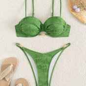 Resim 2025 Yeni Jakarlı Çelik Destekli Kadınlar İçin Bölünmüş Bikini Takımı 