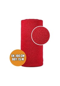 Resim Karmaşık Paspas 1x15 Metre Kırmızı Pvc Kıvırcık Halı İç Dış Mekan Yolluk Kaydırmaz Islak Zemin Paspası Kırmızı 