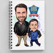 Resim Şık Baba ve Oğlu Karikatürlü Defter 