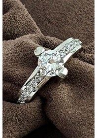 Resim Pırlanta Işıltısında Zirkon Taşlı Gümüş Tek Taş Yüzük 17 (475037210) 