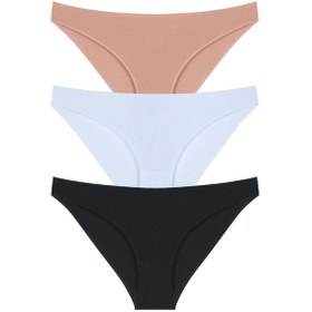 Resim 10010 Slip 3'lü Bikini Külot Paketi 10010-v4-Siyah-Beyaz-Kapiçino Siyah - Beyaz - Sütlü Kahverengi 