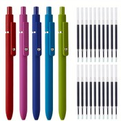 Resim 25'lik Jel Kalem Seti - 20 Siyah Yedek ile 5 Çok Renkli Kalem, 0,5 mm İnce Uç, Hızlı Kuruyan Mürekkep, Pürüzsüz Yazma, Dayanıklı, Tüylenme Yok, Okul, Ofis ve Hediyelik Eşya İçin Mükemmel 