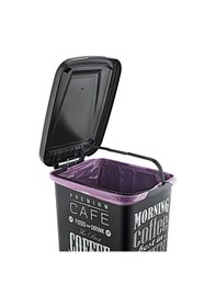 Resim Güvenlipazar Plastik Slim Pedallı Çöp Kovası Siyah Mermer 25 L Siyah Mermer 