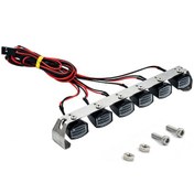 Resim Yunboo 1/10 Rc Araçlar İçin Led Far Seti - Traxxas Trx-4, Axial Scx10, Rc4wd D90 Km2 Uyumlu, 6 Led'li Dikdörtgen Kutu Siyah+gümüş 