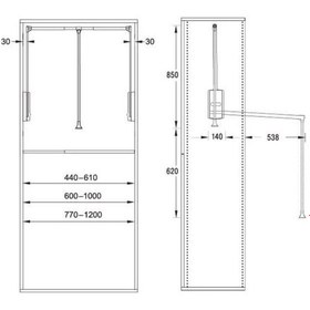 Resim Frenli Gardırop Asansörü Antrasit 